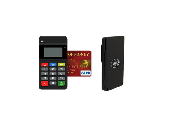 پایانه تلفن همراه POS با کارت خوان NFC که با Mpos دندان آبی ارتباط برقرار می کند